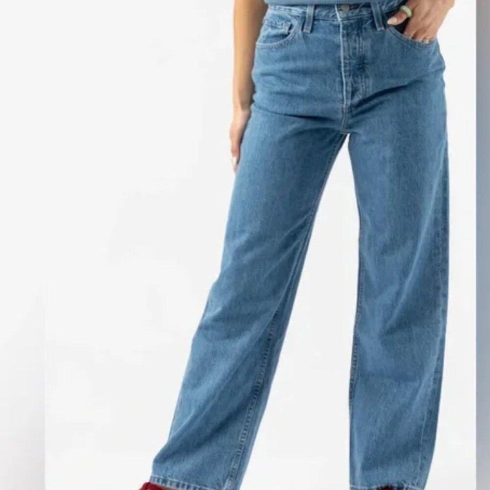 Mara Hoffman Georgina Pant in Denim Like New Size 8 Straight Leg Organic Cotton